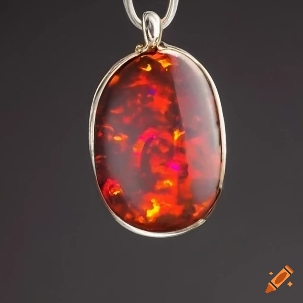 pendant with a stunning red fire opal