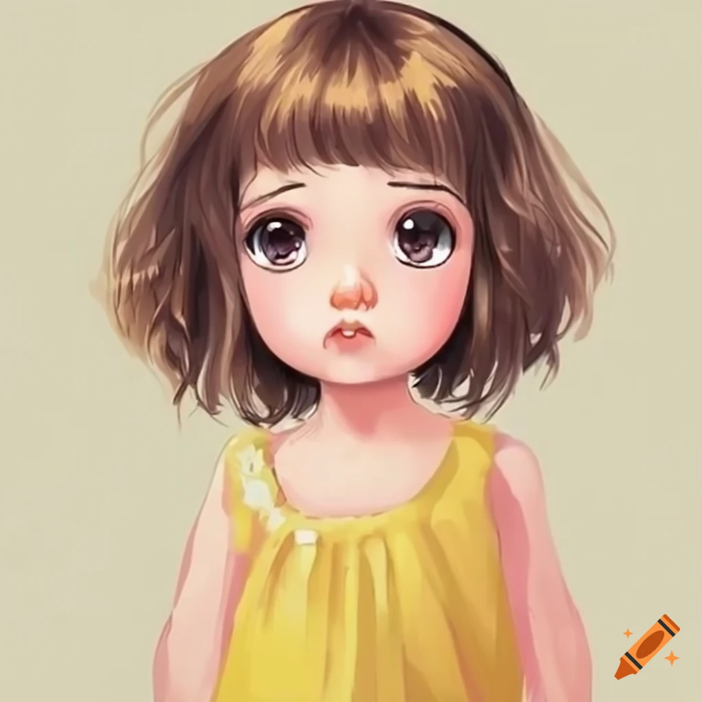 anime-style illustration of a cute little girl