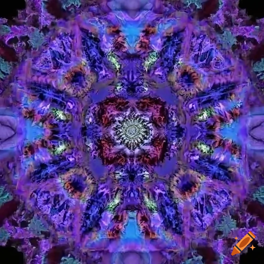 retrowave fractal symmetrical design