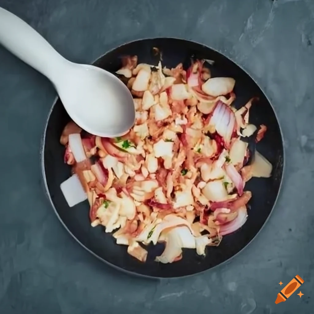 sautéing onion and garlic in a pan