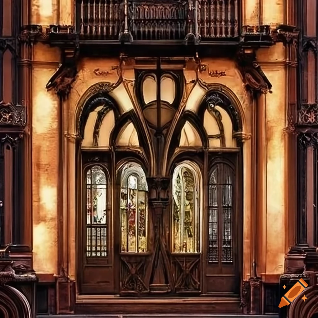 art nouveau storefront with gothic influences
