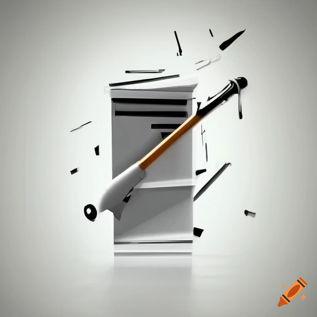 abstract cubist instrument on white background