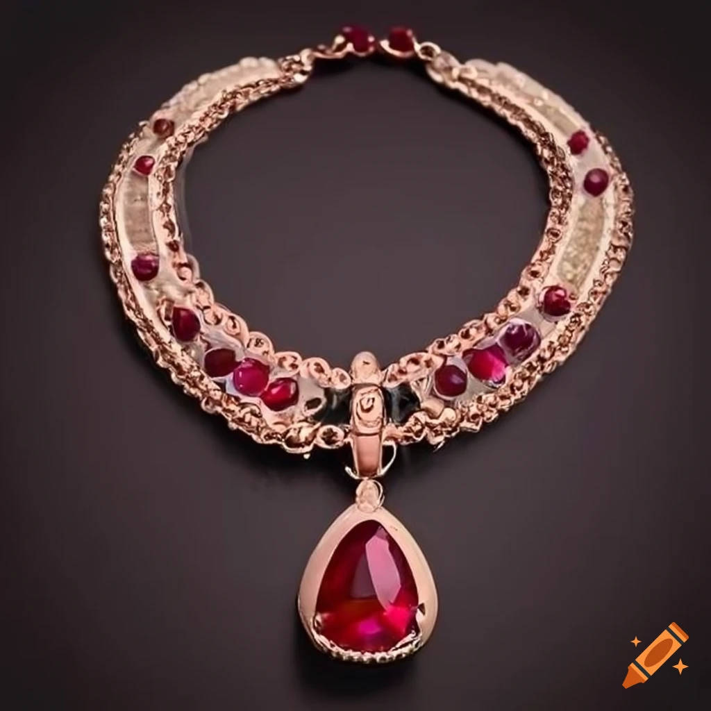 ancient necklace with rubies