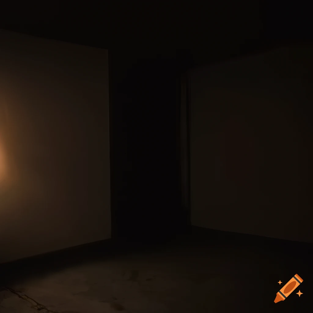 photograph of an empty 90s-inspired basement