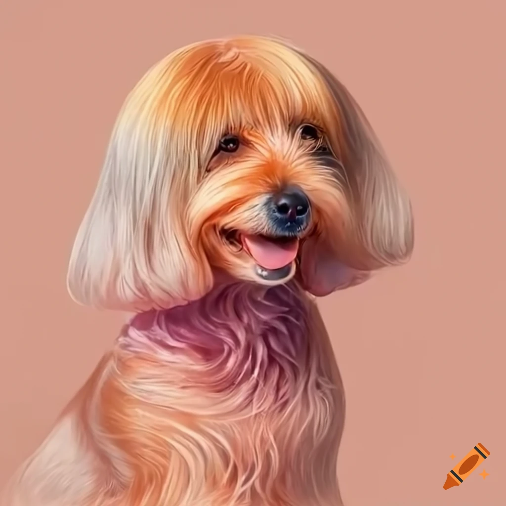 dog grooming on a warm background
