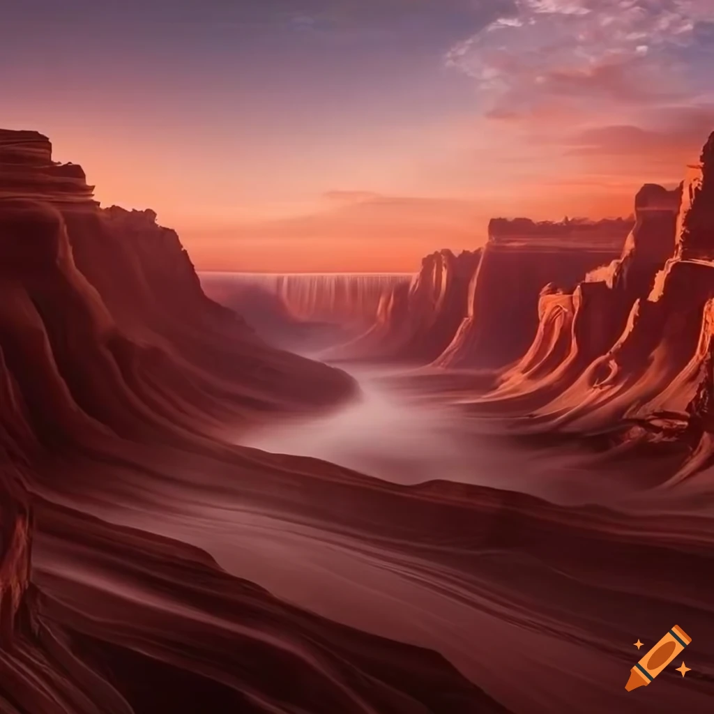 fantasy landscape of a primordial canyon