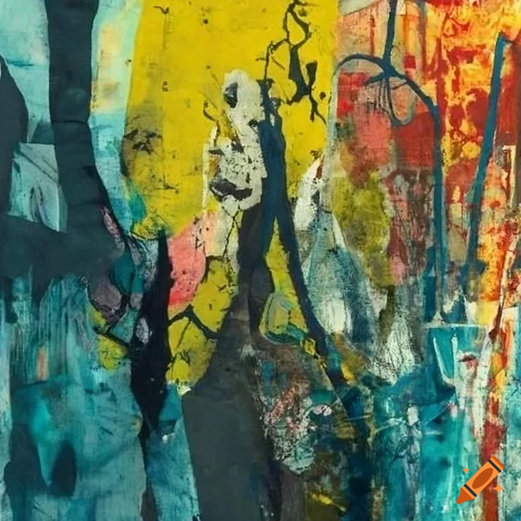 mixed media abstract painting inspired by Vrubel, Bradfort, Kiefer, and Jorn
