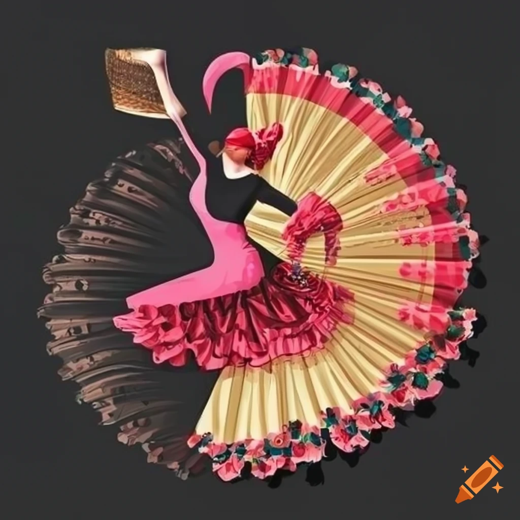 logo with a flamenca dancer design on a spanish fan