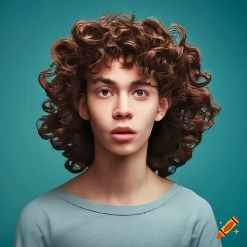 portrait of a male computer science student with dark brown curls