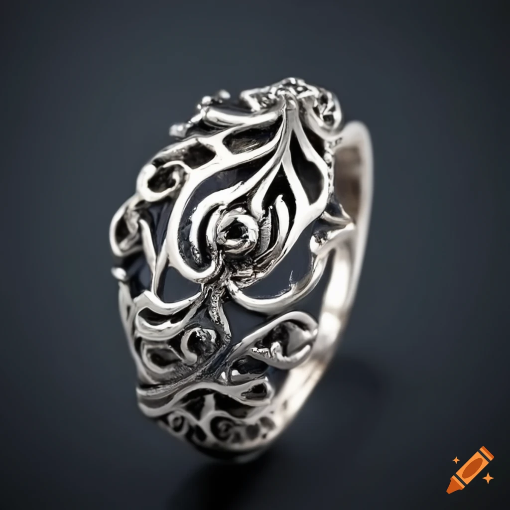 elegant silver filigree ring