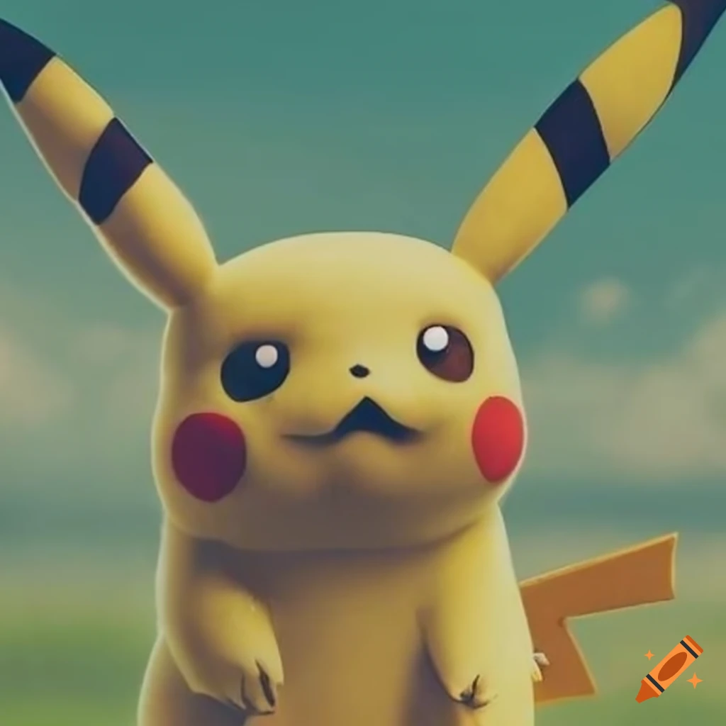 medium shot of Pikachu on grassy plane
