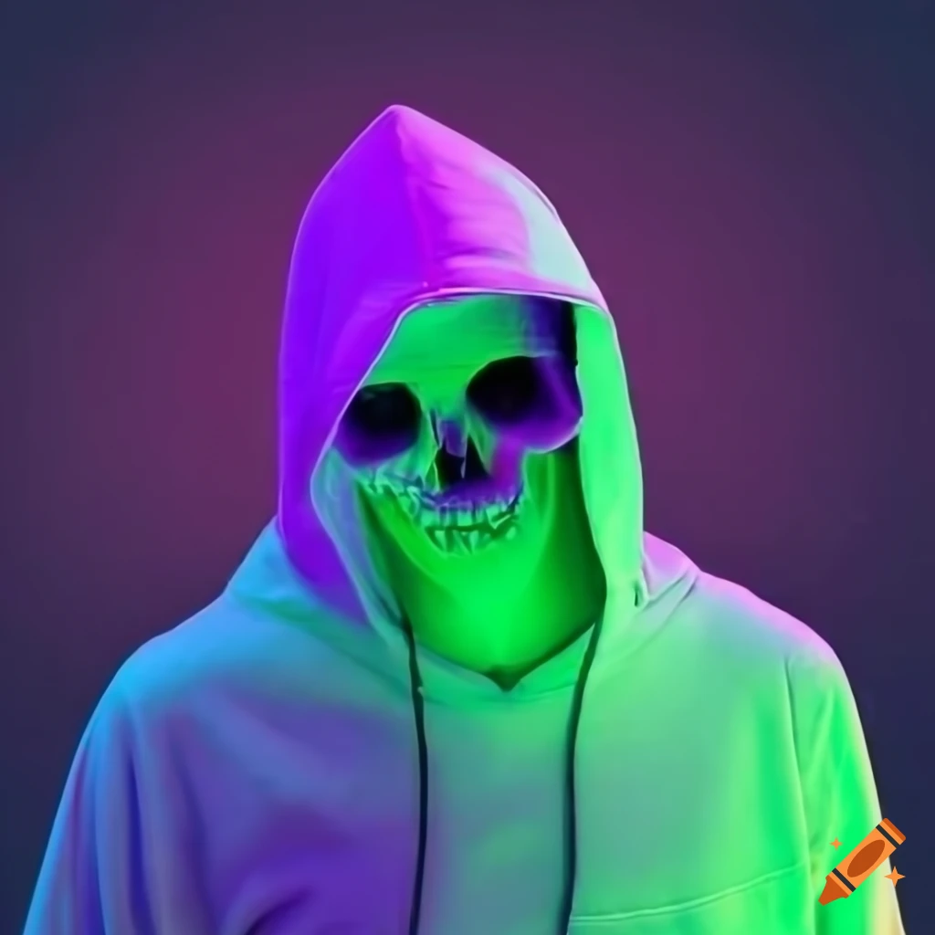 young man in colorful hoodie with unique design
