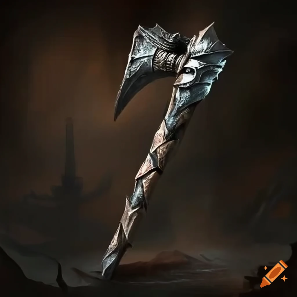 black blade of a fantasy war hammer