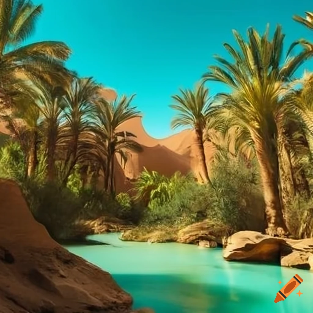 lush oasis in the desert