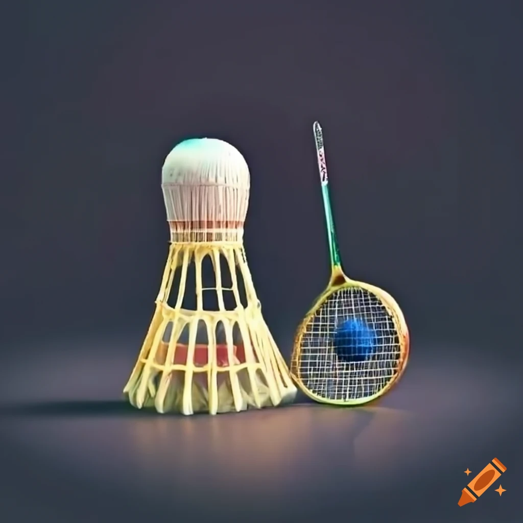 badminton racket and shuttlecock