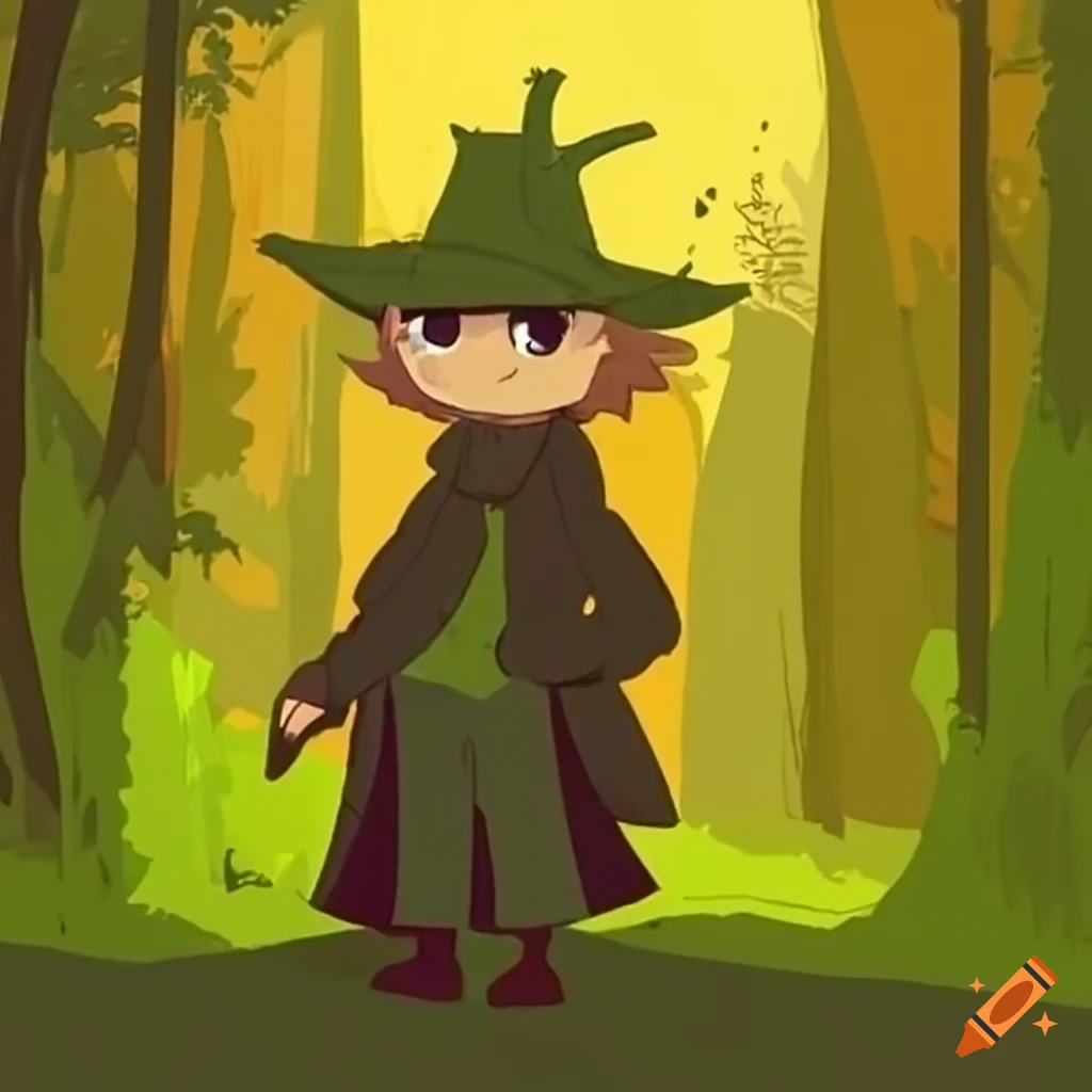 artwork of Snufkin walking in the forest