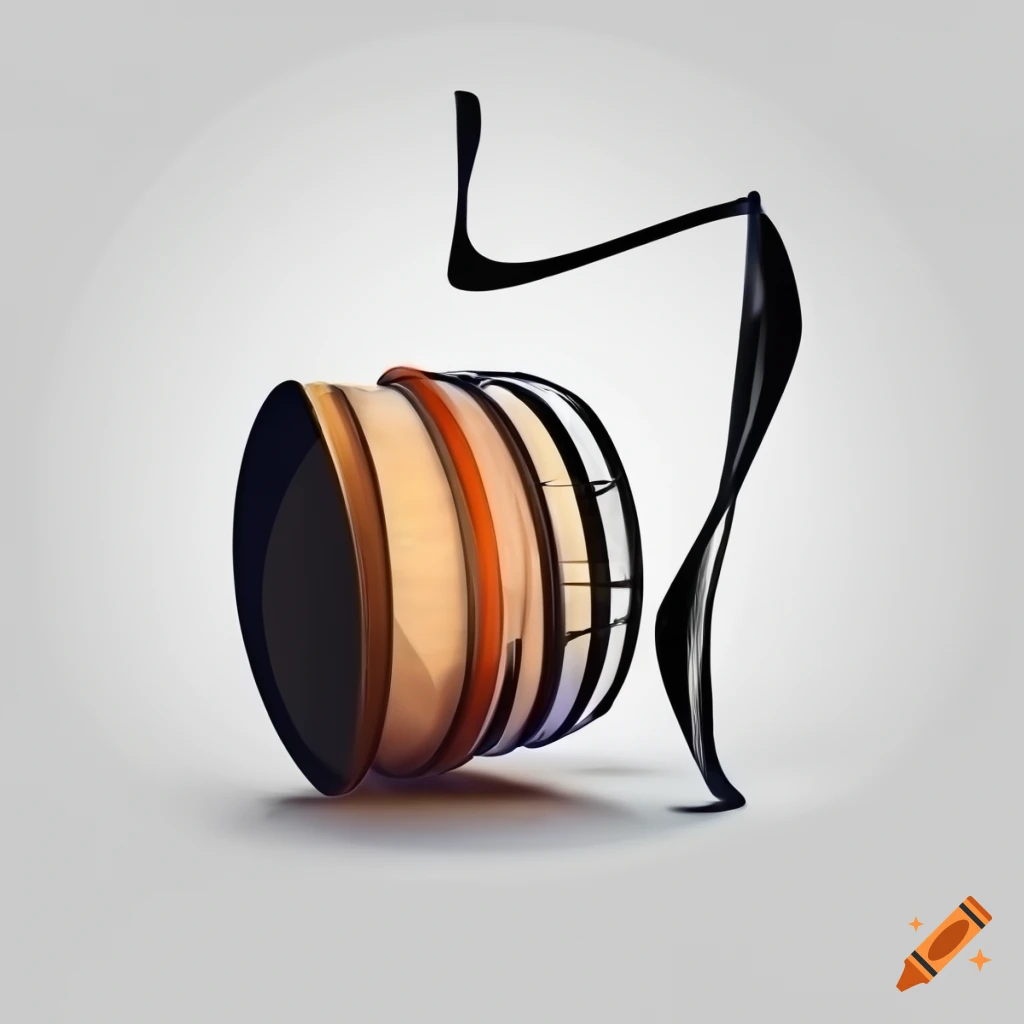 cubist abstract musical instrument on white background