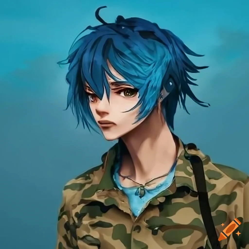 portrait of a stylish man in camouflage suit