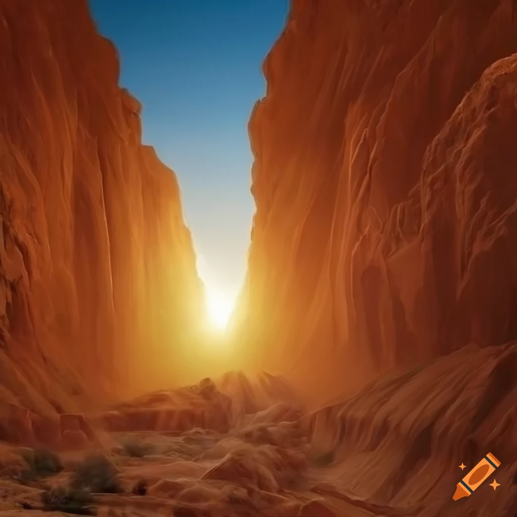 fantasy landscape of a primordial canyon