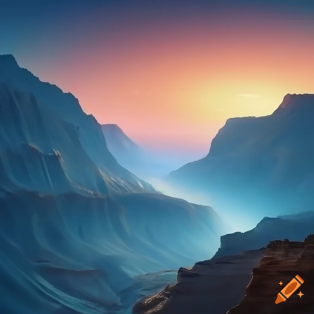 fantasy landscape of a primordial canyon