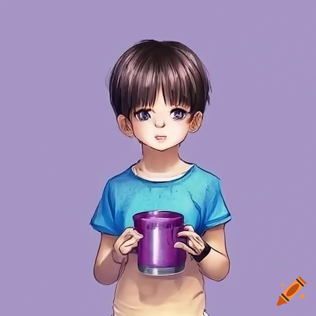 child enjoying a blueberry smoothie