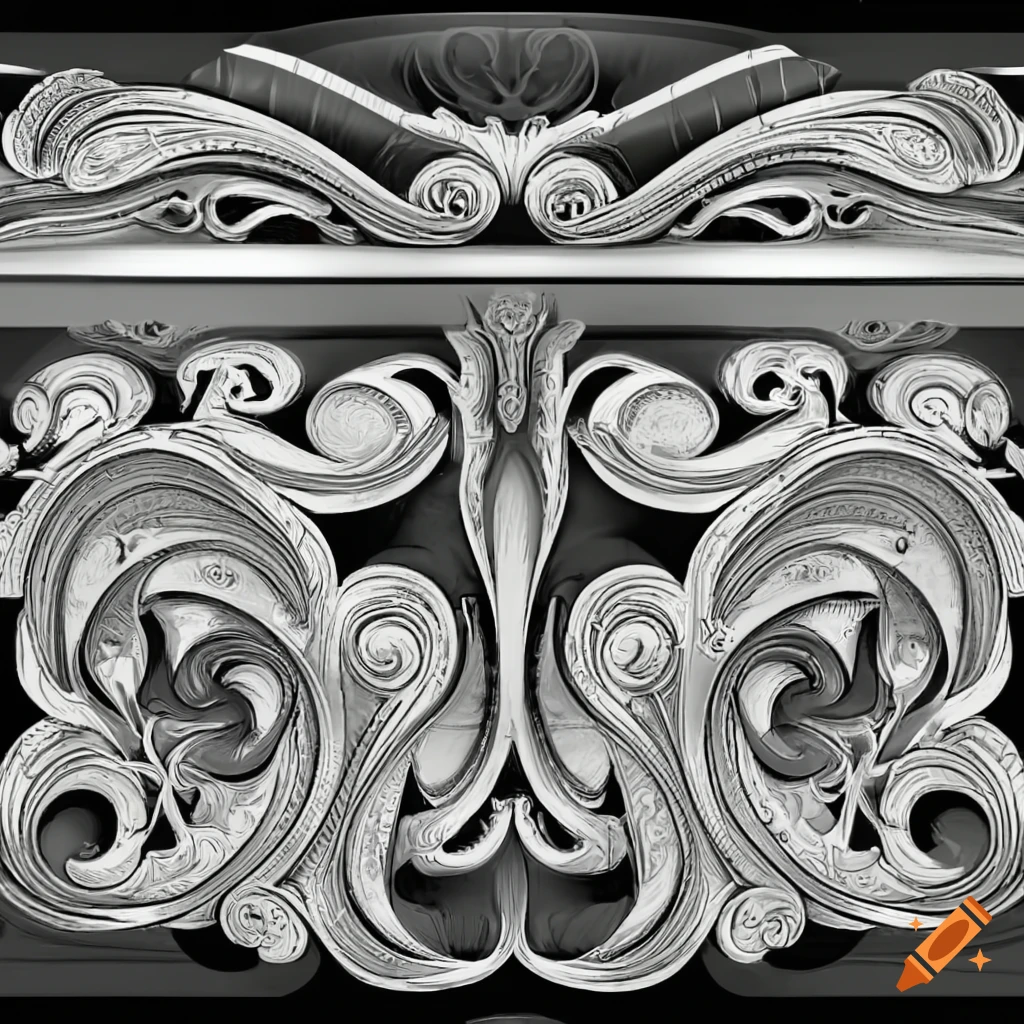 grayscale art nouveau ornament