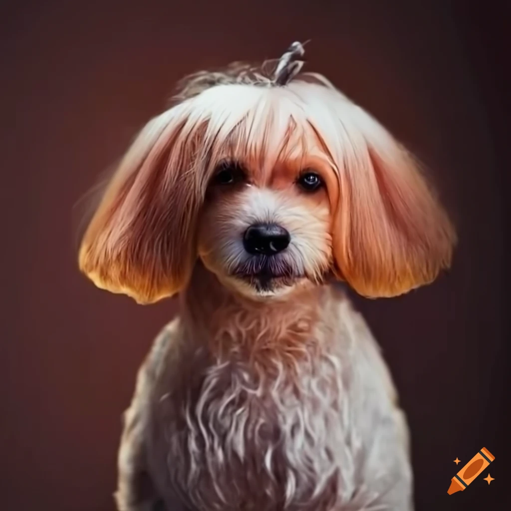 dog grooming on a warm background