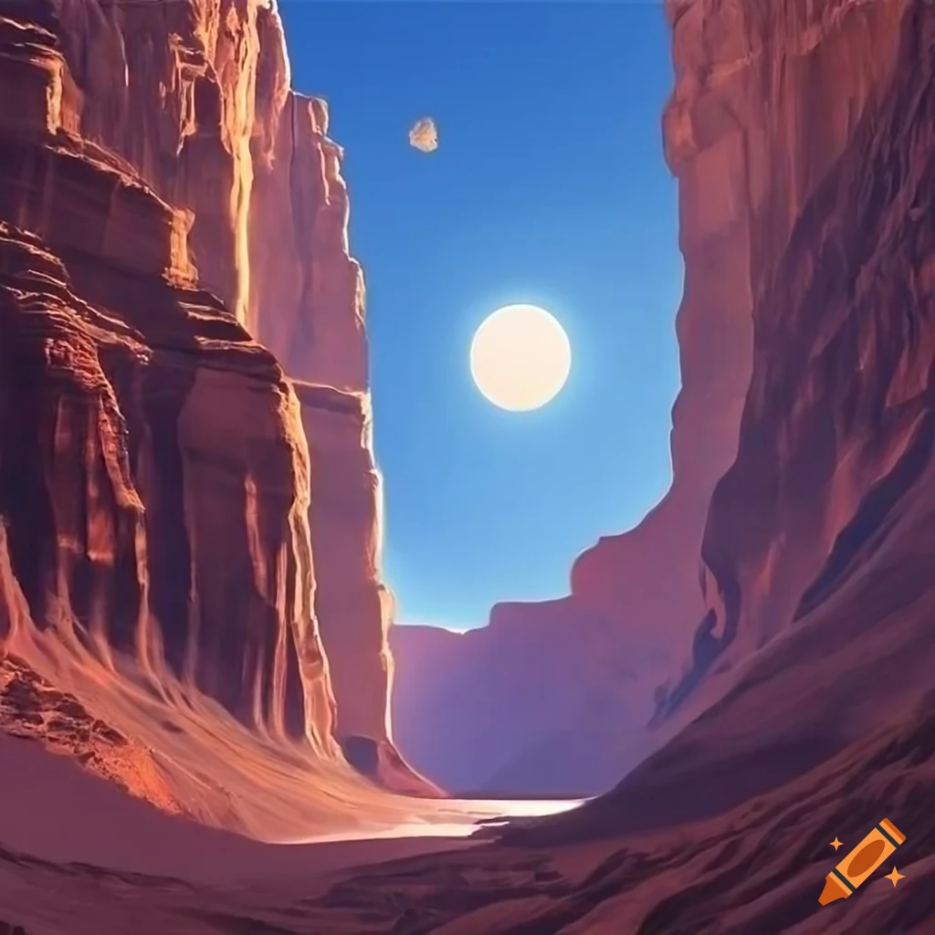 fantasy landscape of a primordial canyon