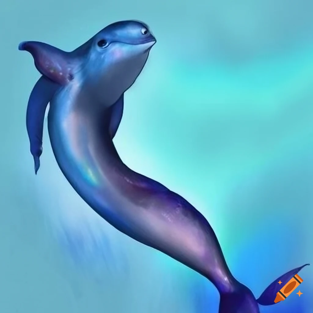 iridescent blue-grey mermaid dolphin tail