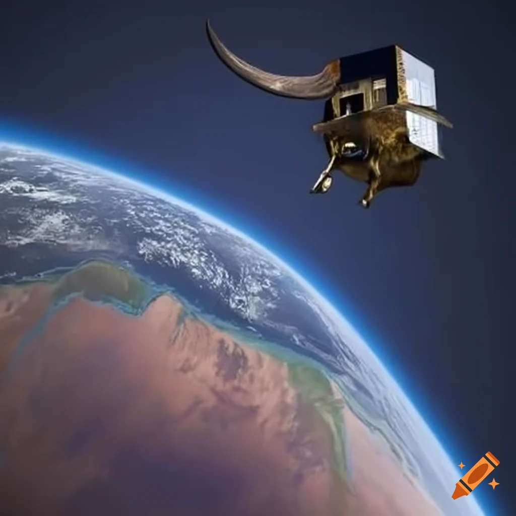 satellite of an Irish elk in space
