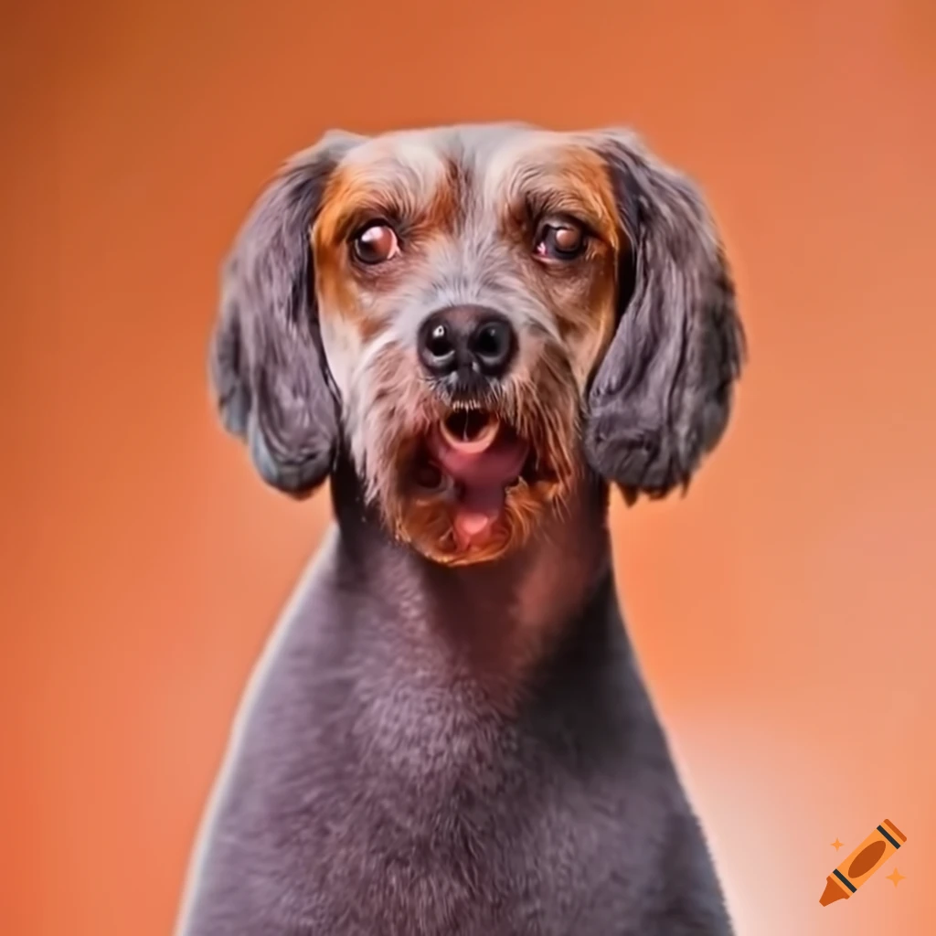dog grooming on a warm background
