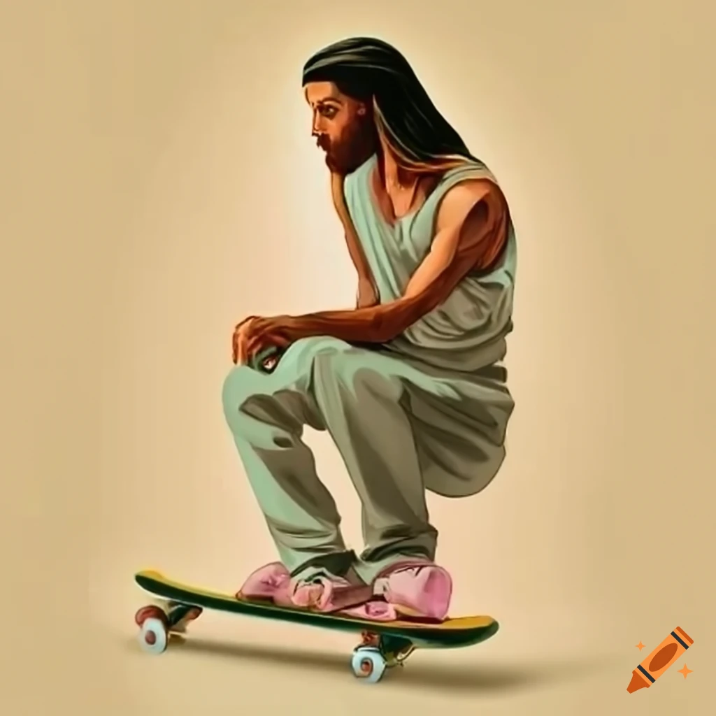 skateboarding jesus artwork