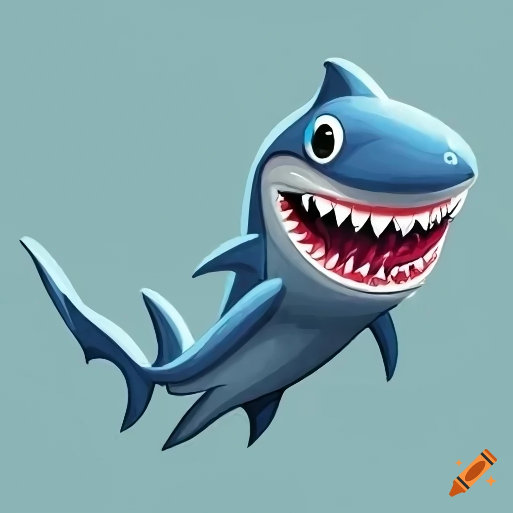 graffiti-style cartoon shark