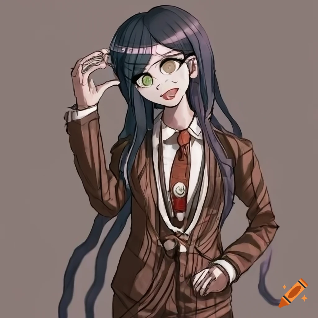 cosplay of Tsumugi in chocolate brown suit