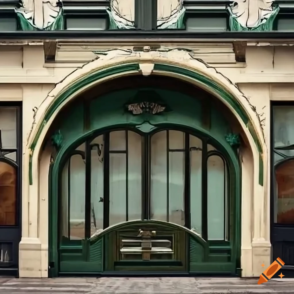detailed art nouveau storefront design