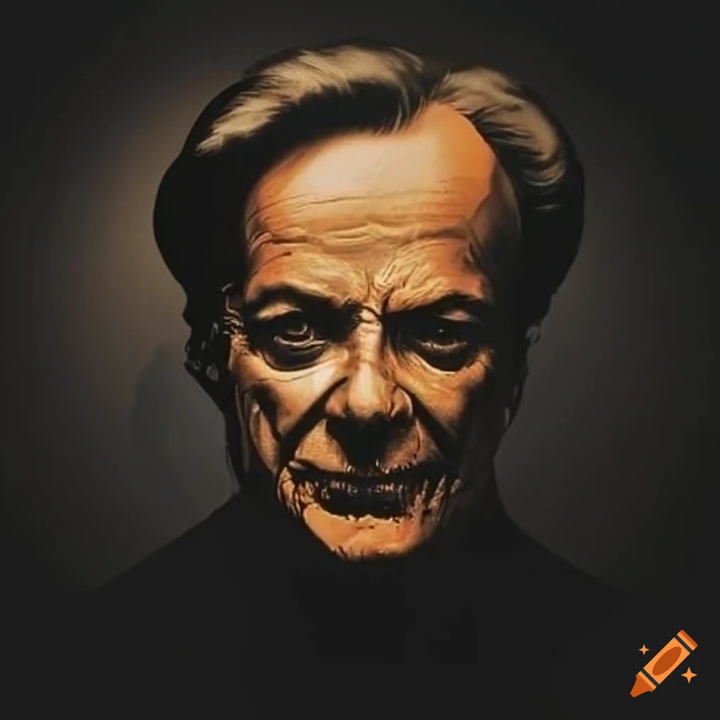 parody image of Richard Feynman in Death Metal style