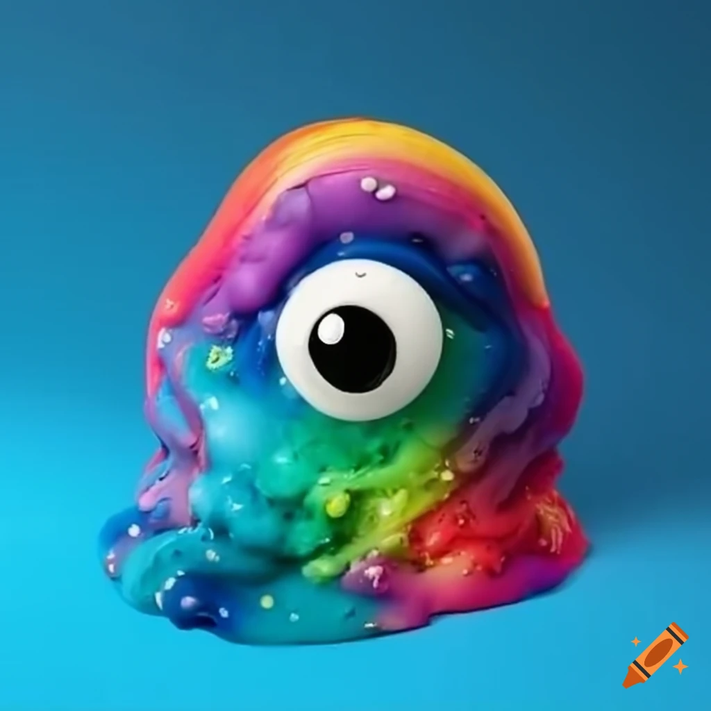 colorful slime with one eye