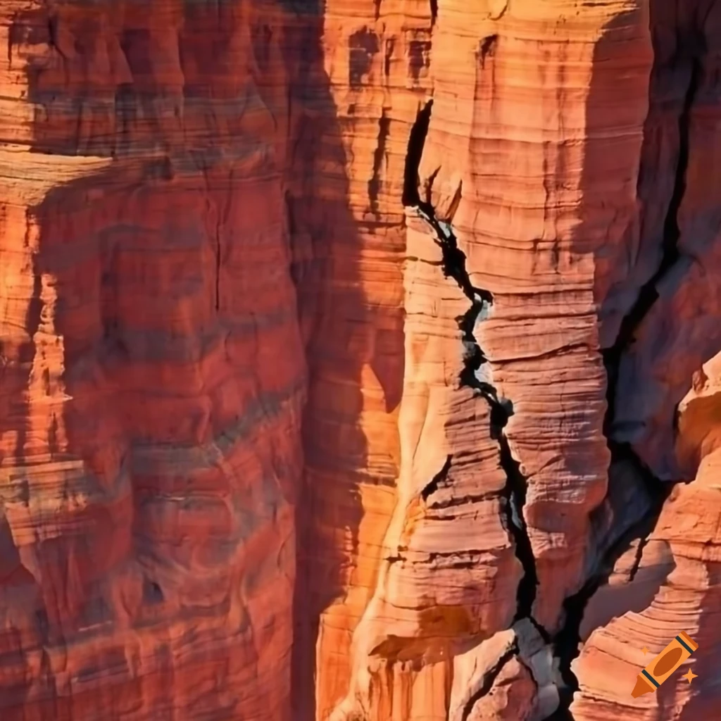Closeup of kaibab limestone with crack and burn marks on Craiyon