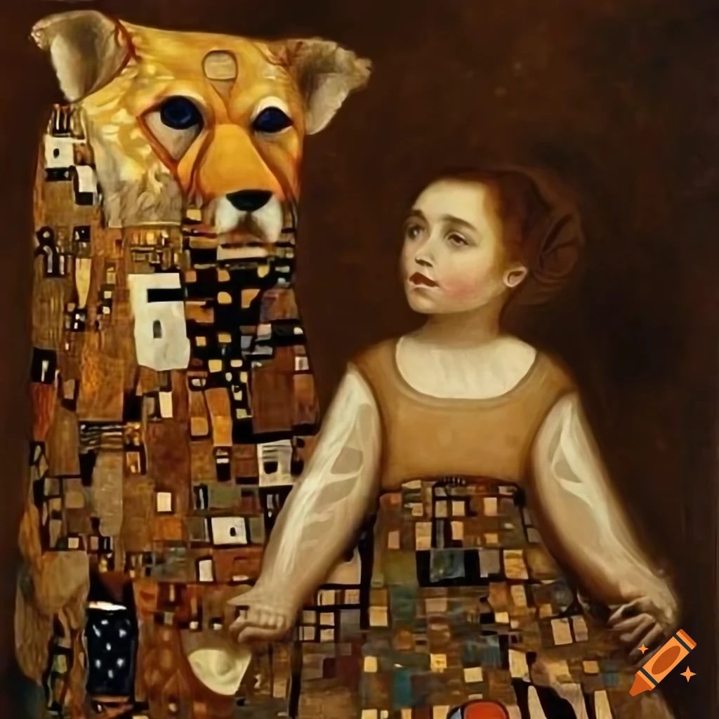 abstract art inspired by Brueghel and Klimt