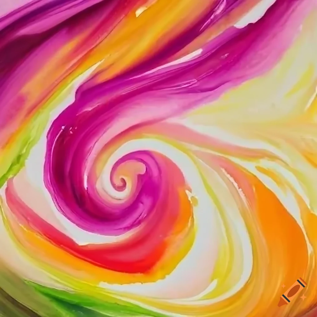 swirling flow of spring colors in watercolor