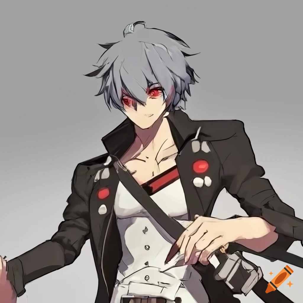 white-haired character in a stylish outfit