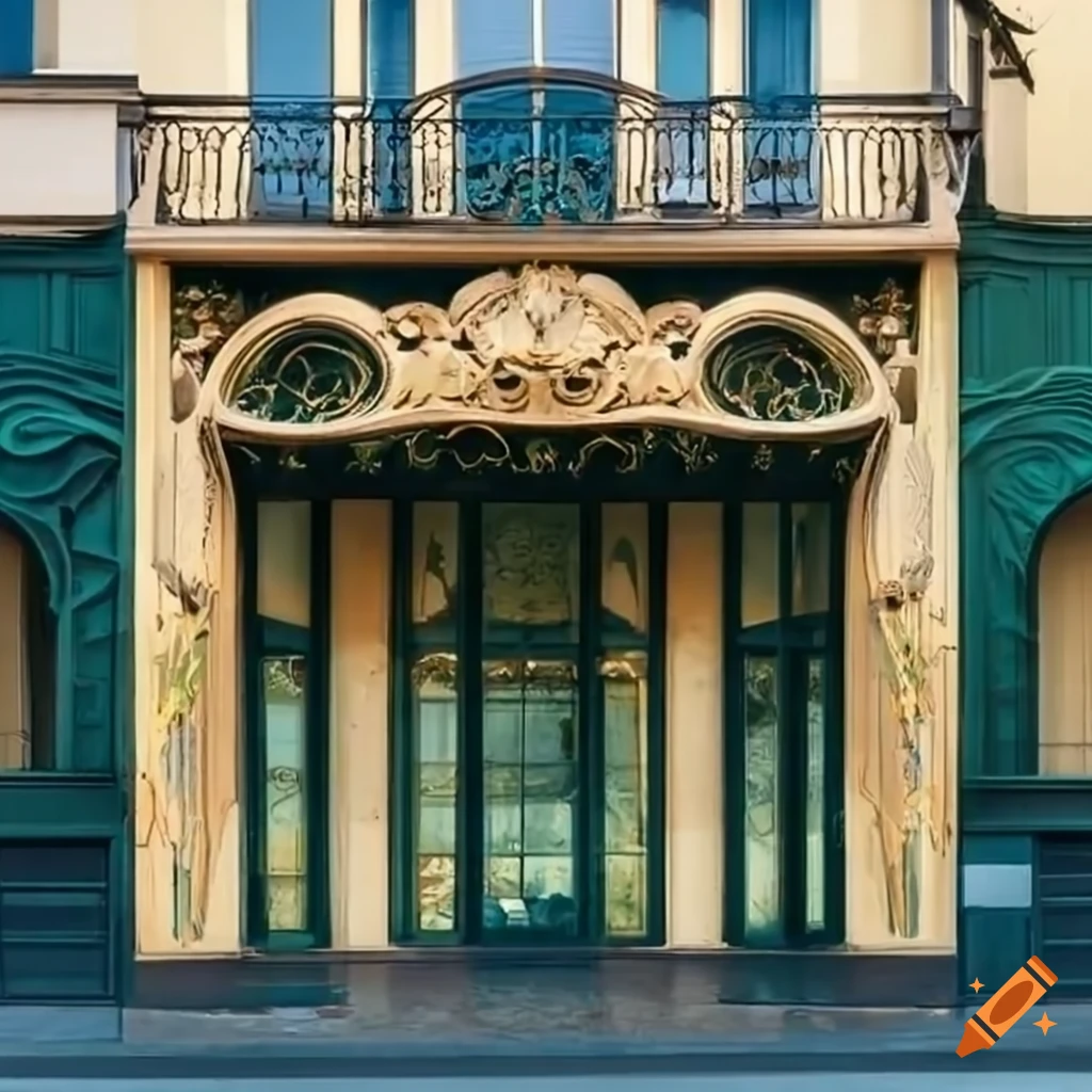 art nouveau storefront with intricate architectural design