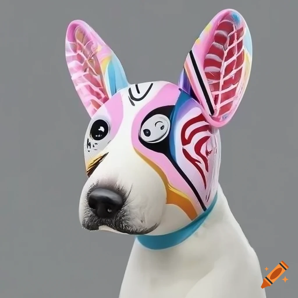 white dog head fan with multicolored speed settings