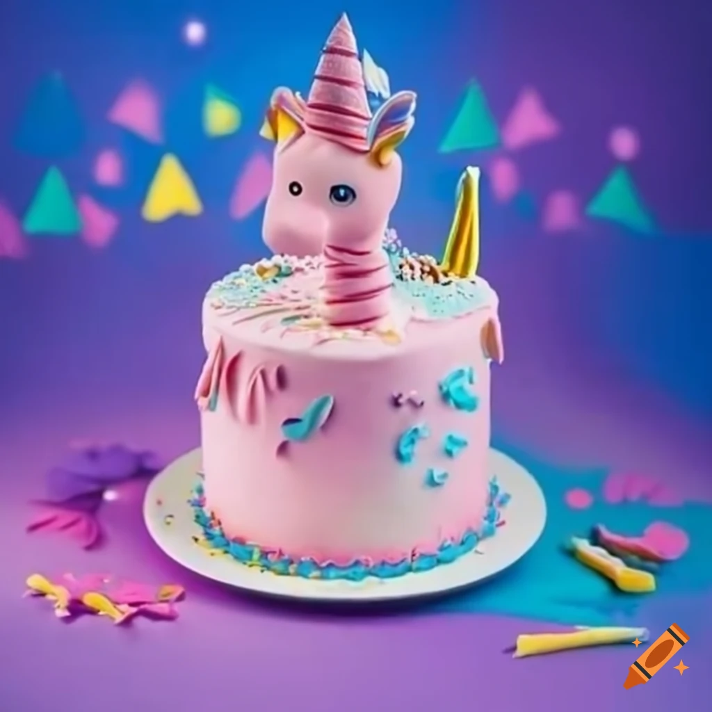 6th birthday cake with a unicorn theme