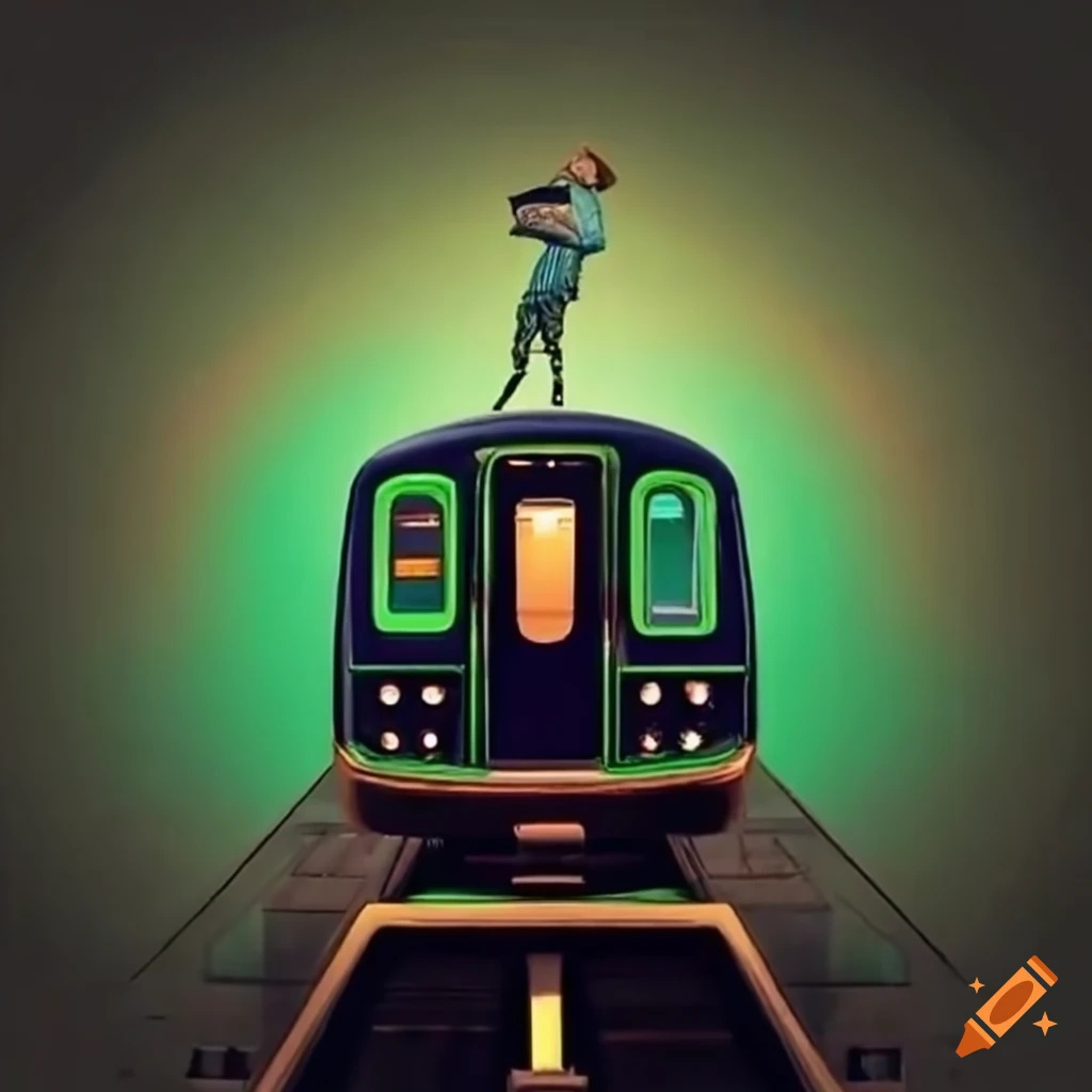 subway flying with driver in green tie