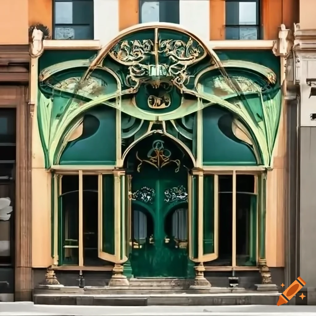 detailed art nouveau storefront design
