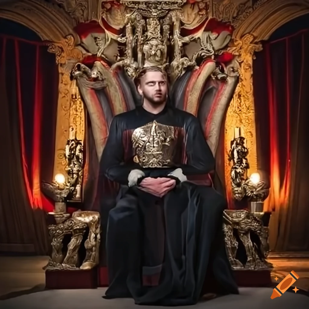 man sitting on a throne