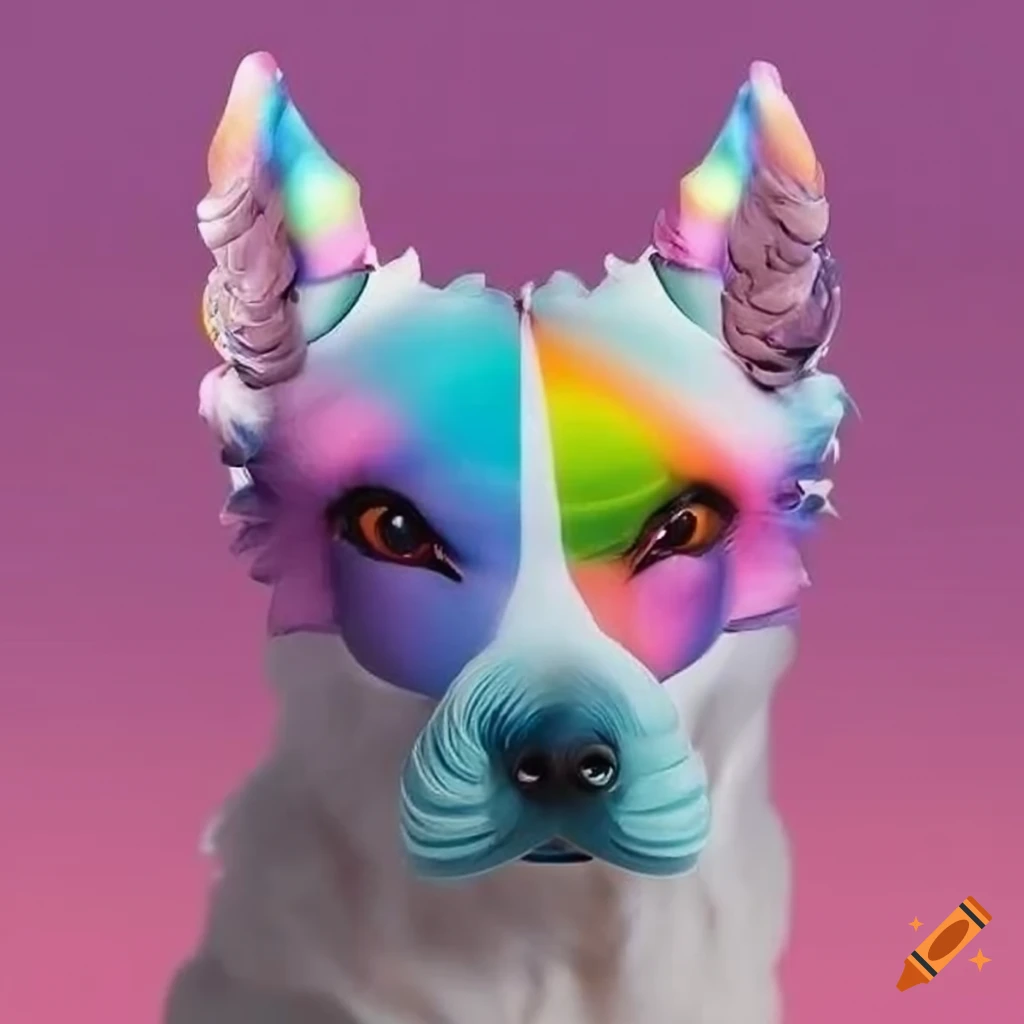 white dog head fan with multicolored speed settings
