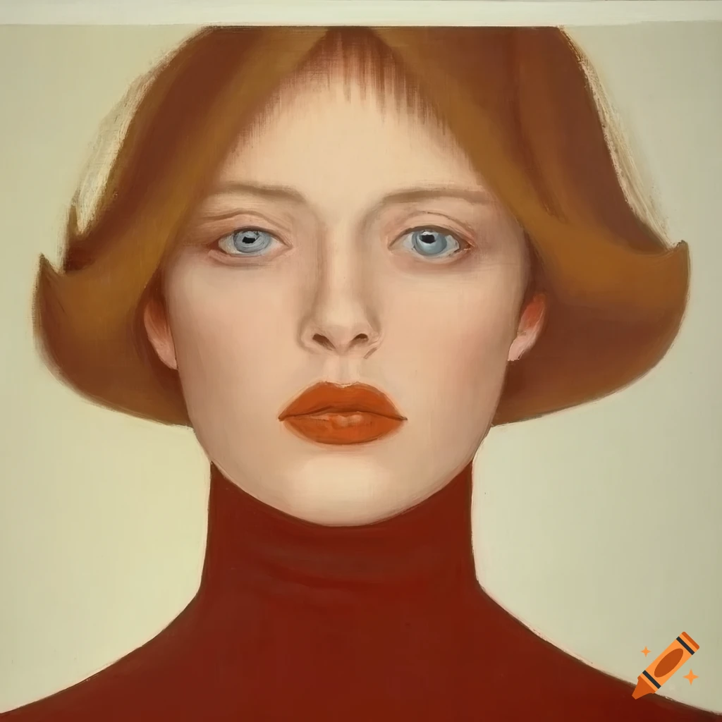 vibrant painting of a stylish French woman in winter