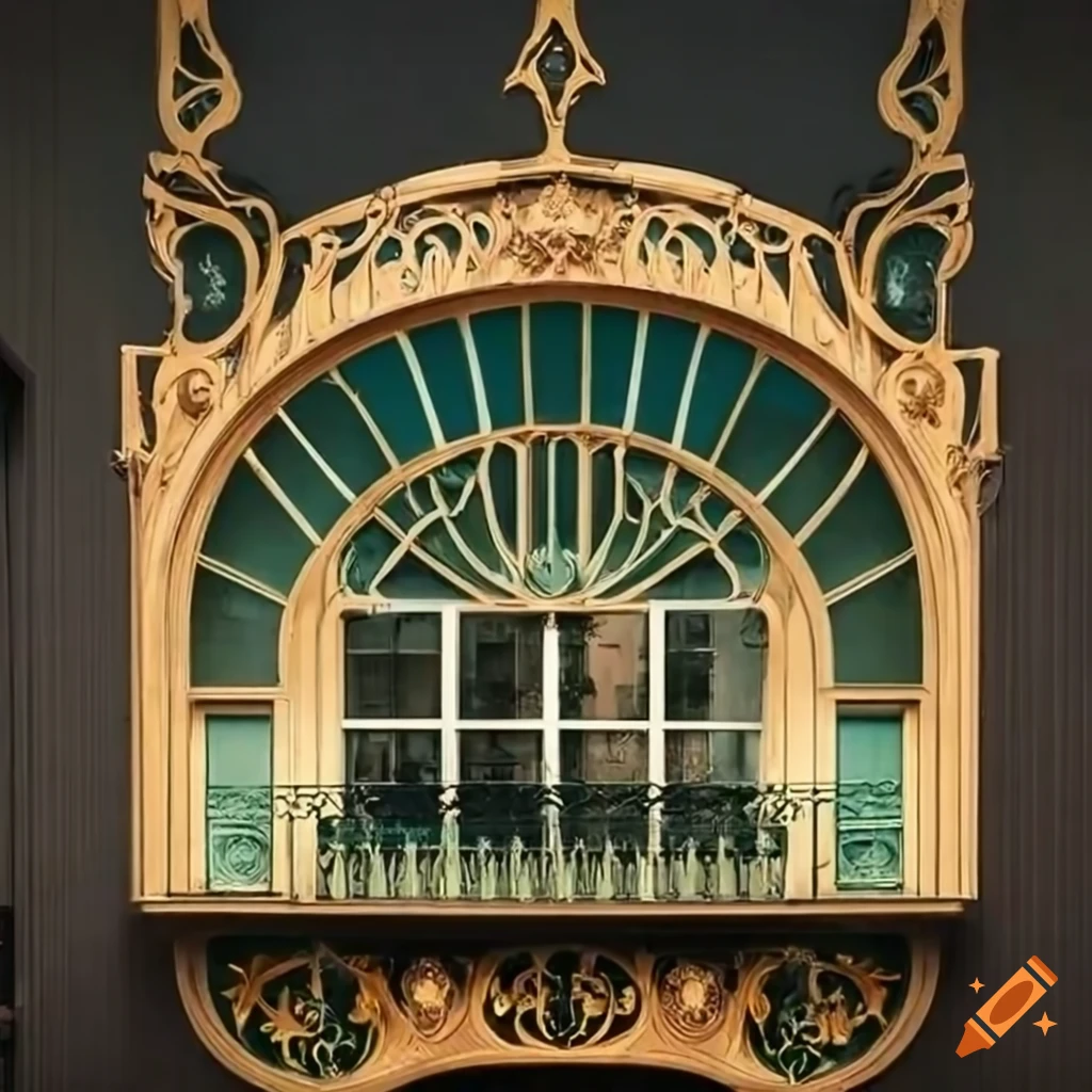 art nouveau storefront with intricate details